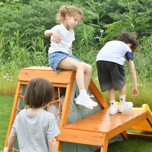 Kinder Houten Speelset Game <span class=keywords><strong>House</strong></span> Met Ladder Glijbaan En Schommel Buitenspeeltuin Voor Kinderen - Product Image 5