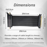 Adaptateur flexible 16 Go/s PCIe 3.0 X16 pour carte graphique, cordon d'extension à 180 degrés, cinq fils, blindage EMI, cuivre étamé pour PC