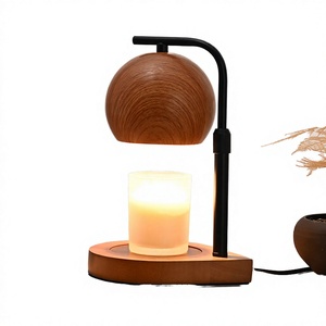 Modern Wood Grain Aromatherapy Candle Warmer Lamp French Mid-Century Cream Style Electric <b>Wax</b> <b>Melt</b> Burner Dimmer Home Decor Gift - Product Image 4