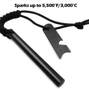 Kit de démarrage de feu en ferrocérium percé Baiyuheng OEM avec cordon de paracorde, poignée et marteau - Product Image 3