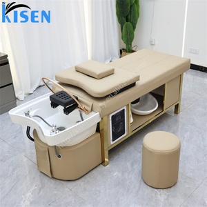 KISEN Multifunctional Hair Salon Furniture Head Spa Shampoo <b>Bed</b> Reclining Electric Luxury Massage Shampoo <b>Bed</b> for Hair Salon - Product Image 6