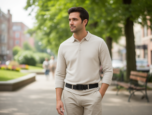 Cintura da uomo in tessuto con fibbia in plastica, 4,0 cm x 125 cm, nera, per abbigliamento casual - Product Image 2