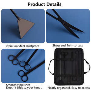 Kit de Herramientas para Plantas de Acuario Ecológicas de Acero Inoxidable, Kit de Bonsái, Pinzas, Tijeras, Espátula, Raspadores de <span class=keywords><strong>Algas</strong></span>, Bolsas de Limpieza - Product Image 5