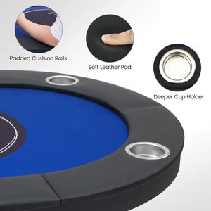 Inean Luxe Pliant Texas Hold Em Poker Table Ovale Casino 8 Joueurs Tournoi Multi Jeux Haut De Gamme Jeux Rembourré Chip Dealer - Product Image 4