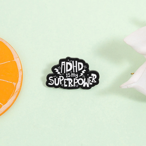 ADHD is mijn superkracht Emaille pins Positieve neurodiversiteit Geestelijke gezondheid Broche Reversbadge Sieraden Groothandel - Product Image 2