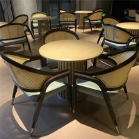 Ensemble de chaises et table de café en rotin nordique - Meubles de cuisine et de salle à manger écologiques et confortables pour usage commercial