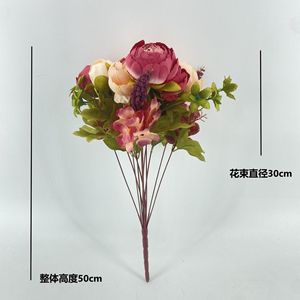 <b>Artificial</b> <b>Peony</b> Flower Bundle 13 Forks High Simulation For Wedding Home Decor - Product Image 3