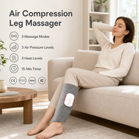 BISD BISD-X201L Masseur de jambes à compression d'air avec contrôle de la chaleur et de la minuterie, bottes de massage sans fil pour mollets/pieds, rechargeables par USB pour les jambes