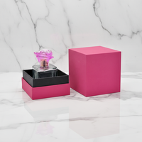 Flacon de parfum en verre transparent avec pulvérisateur à pompe, boîte cadeau rose rouge sérigraphiée, emballage cosmétique 50 ml, OEM, vente en gros