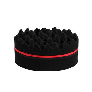 Éponge en <span class=keywords><strong>mousse</strong></span> noire pour cheveux bouclés, à double face, effet vague, pour hommes, avec logo personnalisé gravé, compatible froid, imprimée en usine, pour usage domestique - Product Image 2