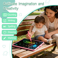 Tablette graphique numérique pour enfants en ABS, 20 pouces, écran LCD, batterie rechargeable - Ensemble de jouets à dessiner unisexe pour les âges 2-4 et 5-7 ans