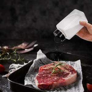 Envase de Plástico Transparente para Condimento de Sal Marina de Grado Alimenticio, Botella para Especias con Tapa Abatible Negra de Mariposa, 350 ml - Product Image 6