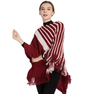 2020 New Winter women Poncho Cotton Long Plaid Pattern Scarf Shawl