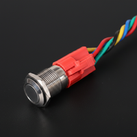 Bouton-poussoir momentané en métal étanche de 22 mm avec LED, deux positions, pour machine de jeu d'arcade industrielle