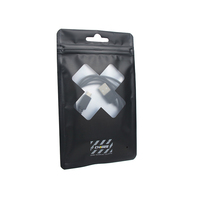 Sac à fermeture éclair noir mat personnalisé avec logo, pour l'emballage de câbles et de coques de téléphone portable, sac en plastique à fermeture éclair avec fenêtre