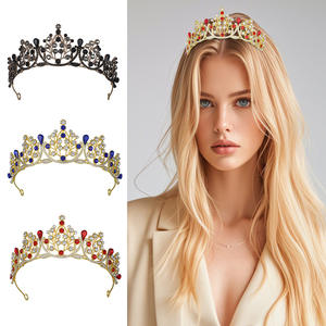 Tocado Rojo de Princesa Estilo Hada, para Cumpleaños de Dieciocho Años, con Cristales, Accesorios para el Cabello, Corona de Novia Dulce, Hecho de Aleación - Product Image 2