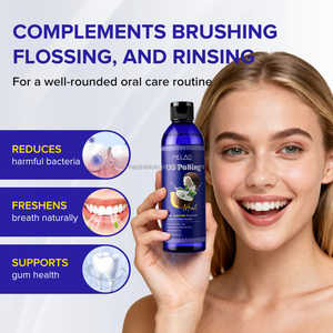 Kits de tirage d'huile de noix de coco avec logo personnalisé nettoyage <span class=keywords><strong>oral</strong></span> rafraîchissement de l'haleine saveur menthe - Product Image 4