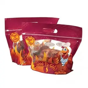 Sacs d'emballage en plastique à fermeture éclair, impression personnalisée, fenêtre transparente, <span class=keywords><strong>micro</strong></span>-ondes, rôti à chaud, poulet entier <span class=keywords><strong>grill</strong></span>é, dinde - Product Image 1