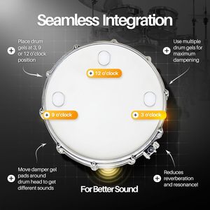 Clear Soft Drum Mute <b>Pads</b> Silicone Gel Set For Snare Drum Jazz <b>Practice</b> Sound Control - Product Image 4