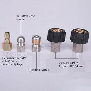 Kit de nettoyage de canalisations pour nettoyeur haute pression Karcher, tuyau de 1/4 pouce NPT, tuyau de nettoyage des drains, buse de nettoyage de canalisations à bouton et rotative - Product Image 6