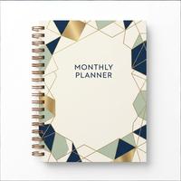 Carnet de Gratitude et Planificateur A5 de Haute Qualité, Papier Spirale, Impression Personnalisée, École 2025, Couverture Rigide Dorée pour Fille, OEM ODM