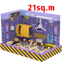Structure de jeu intérieure non gonflable avec piscine à balles, piano et toboggan pour centres commerciaux, écoles et maternelles