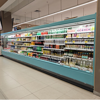 Réfrigérateur ouvert multi-étagères pour produits laitiers, refroidissement par air, avec contrôle numérique, pour supermarché
