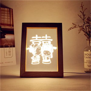<span class=keywords><strong>Luz</strong></span> Led de noche con USB 3D para dormitorio de bebé, <span class=keywords><strong>luz</strong></span> de marco de foto con ilusión óptica, ornamento de escritorio para oficina y habitación, <span class=keywords><strong>luz</strong></span> de <span class=keywords><strong>la</strong></span> noche - Product Image 6