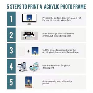 Bulk DIY Sublimation Acrylic Panels with <b>LED</b> Bases Blank Photo Frames Personalized Night <b>Lights</b> Decor with Wood Base - Product Image 5