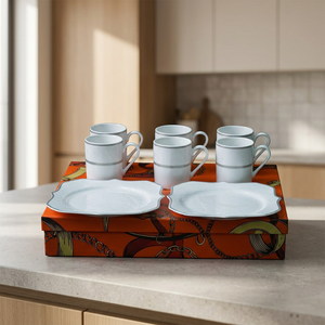 Tasse à thé et soucoupe marron de luxe écologique en porcelaine fine, tasse à café, tasse de petit-déjeuner, tasse d'amitié pour couple, cadeau de pendaison de crémaillère - Product Image 1