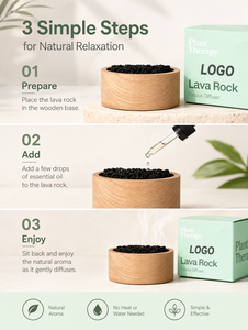 Diffuseur d'aromathérapie solide passif, boîtier en bois naturel et <span class=keywords><strong>pierre</strong></span> volcanique, réutilisable, vente en gros B2B - Product Image 4