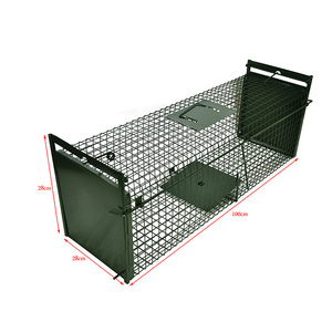 <span class=keywords><strong>Cage</strong></span> de capture et de libération humanisée pour chats sauvages en fil métallique pliable, <span class=keywords><strong>cage</strong></span> de capture d'animaux sauvages à 2 portes - Product Image 2