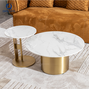 Contemporaneo grande divano rotondo di nidificazione <span class=keywords><strong>tavolino</strong></span> laterale Set di 2 nordici minimalisti di lusso tavola di roccia per soggiorno - Product Image 5