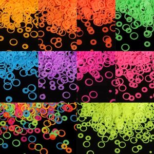 Lentejuelas Circulares Huecas de Neón de 4 mm en Colores Mezclados, Brillantes y Fluorescentes para Decoración de <span class=keywords><strong>Uñas</strong></span>, Encanto Veraniego, Manualidades - Product Image 4