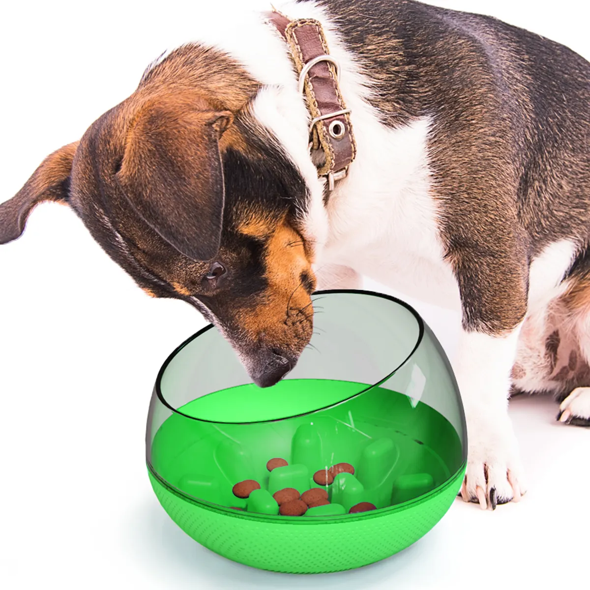 Pet oyuncak kapsül şekil tumbler ile tasarım köpekler için yavaş besleyici kase yemek