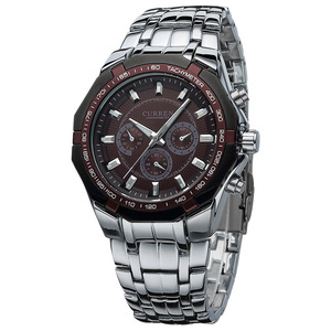 Montre de luxe en acier inoxydable pour hommes, montre à quartz étanche et décontractée de style business, vente à chaud - Product Image 3