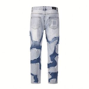 New High Street Vintage Fashion Jeans Estilo Instagram Costura Agujero en el suelo Pantalones de calle lavables - Product Image 2