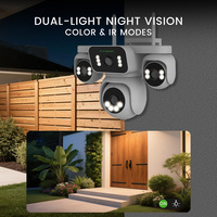 GW-P13FD-M2R HiEasy Cámara de Seguridad Inalámbrica WIFI para el Hogar, Multisensor, 4 Lentes, Pantalla 4K 8MP, PTZ, Panorámica de 360°, Visión Nocturna para Exteriores