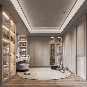 خزانة كبيرة للتخزين ببابين مرآة بتصميم عصري جاهزة الصنع خزانة أثاث مدمجة في خزانة غرفة نوم - Product Image 3