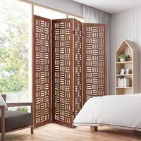 Pembatas Ruangan Lipat 4 Panel Kayu Modern Klasik Multifungsi untuk Kamar Tidur dan Ruang Tamu Partisi Ruang Dalam Ruangan