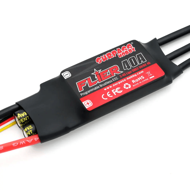 SURPASS HOBBY Flier 20A 30A 40A 50A 60A 80A 100A Brushless ESC Speed Controller BEC 2-6S for RC Airplanes Helicopter Quadcopter