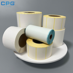 Direct Thermal Label <b>Roll</b> 57x55mm Low Dust Thermal Barcode Label <b>Roll</b> for POS Cash Register Receipt - Product Image 1