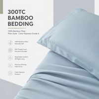 Ensemble de draps de luxe 4 pièces en fibre de bambou 100% 300TC, rafraîchissant et écologique, pour la maison et les mariages
