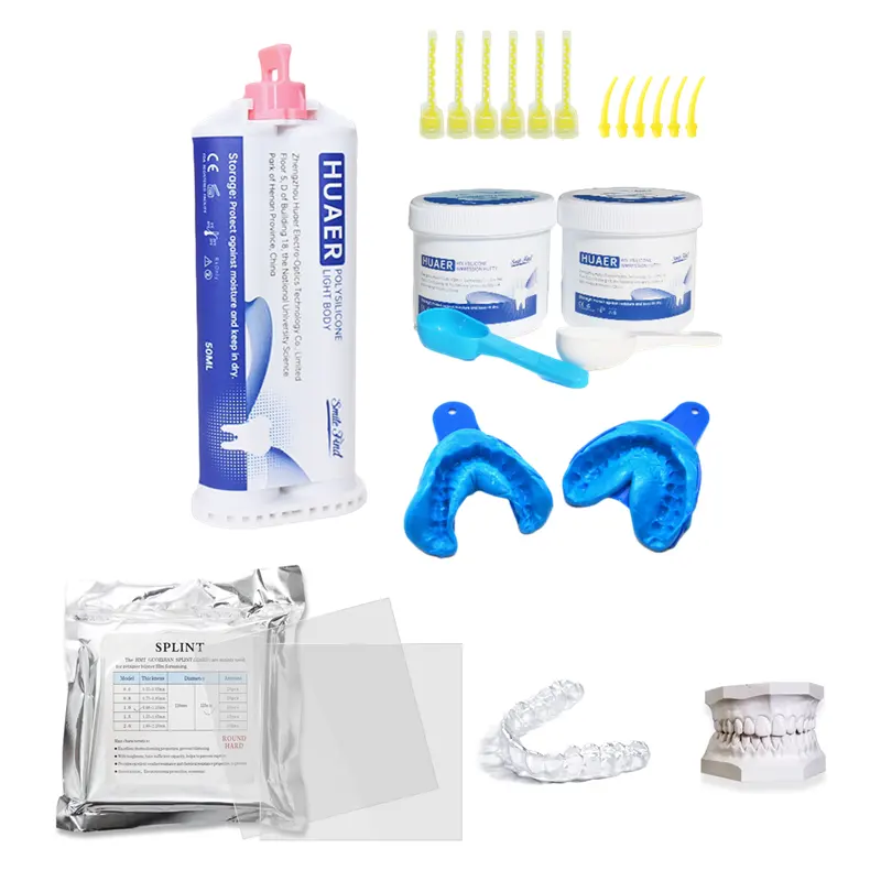 Dentes De Ouro Diy Material Massa De Massa De Impressão Folhas De Alinhador Corpo Pesado/Leve Silicone Pvs Kit De Impressão Dentária