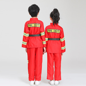 Carnaval Día <span class=keywords><strong>de</strong></span> la carrera Cosplay <span class=keywords><strong>traje</strong></span> para niños rojo Sam <span class=keywords><strong>bombero</strong></span> capa <span class=keywords><strong>bombero</strong></span> Halloween astronauta fiesta uniforme vestido - Product Image 3