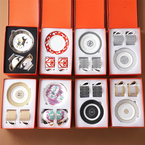 ชุดกาแฟและจานรองน้ำชายามบ่ายสไตล์ยุโรปป่าฝนเขตร้อนหรูหรา - Product Image 5