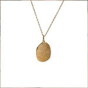 สร้อยคอแฟชั่นแบบขายส่ง สแตนเลส 316L ชุบทอง 14k 18k PVD ลายลายนิ้วมือ สำหรับผู้หญิงและผู้ชาย - Product Image 5