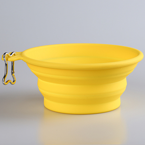 Bol de voyage pliable en silicone pour chien, pour nourriture et eau en extérieur - Design moderne, marque Kind - Product Image 1