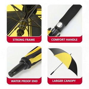 30 Inch Budget Black and Yellow Custom Golf <b>Umbrellas</b> for Sports Events 23 Inch 27 Inch - Product Image 5
