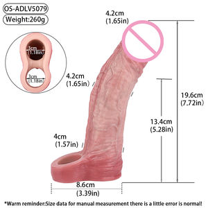 Silikon Extreme Fernbedienung Vibrierende Verzögerung Dildo Extender Kondom Sexspielzeug Penis Tragbare Hahn hülle für Männer Frauen - Product Image 6